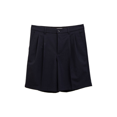 Norse Projects Benn Relaxed Light Wool Pleated Short Dark Navy N35-06127004 Degli Uberti